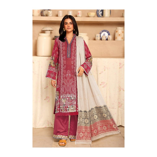 JH-209-DMR Johra Dimora Printed Lawn with Jacquard Lawn Dupatta