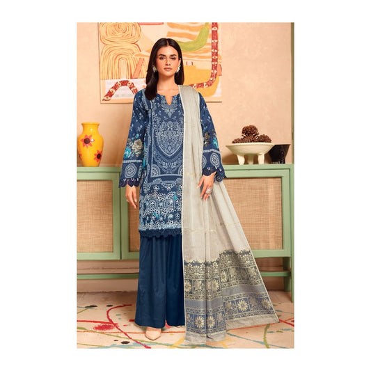JH-211-DMR Johra Dimora Printed Lawn with Jacquard Lawn Dupatta
