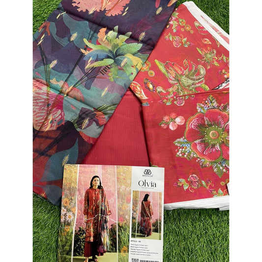 OLVIA 3-Piece Unstitched Digital Printed Lawn Suit by BRENISH