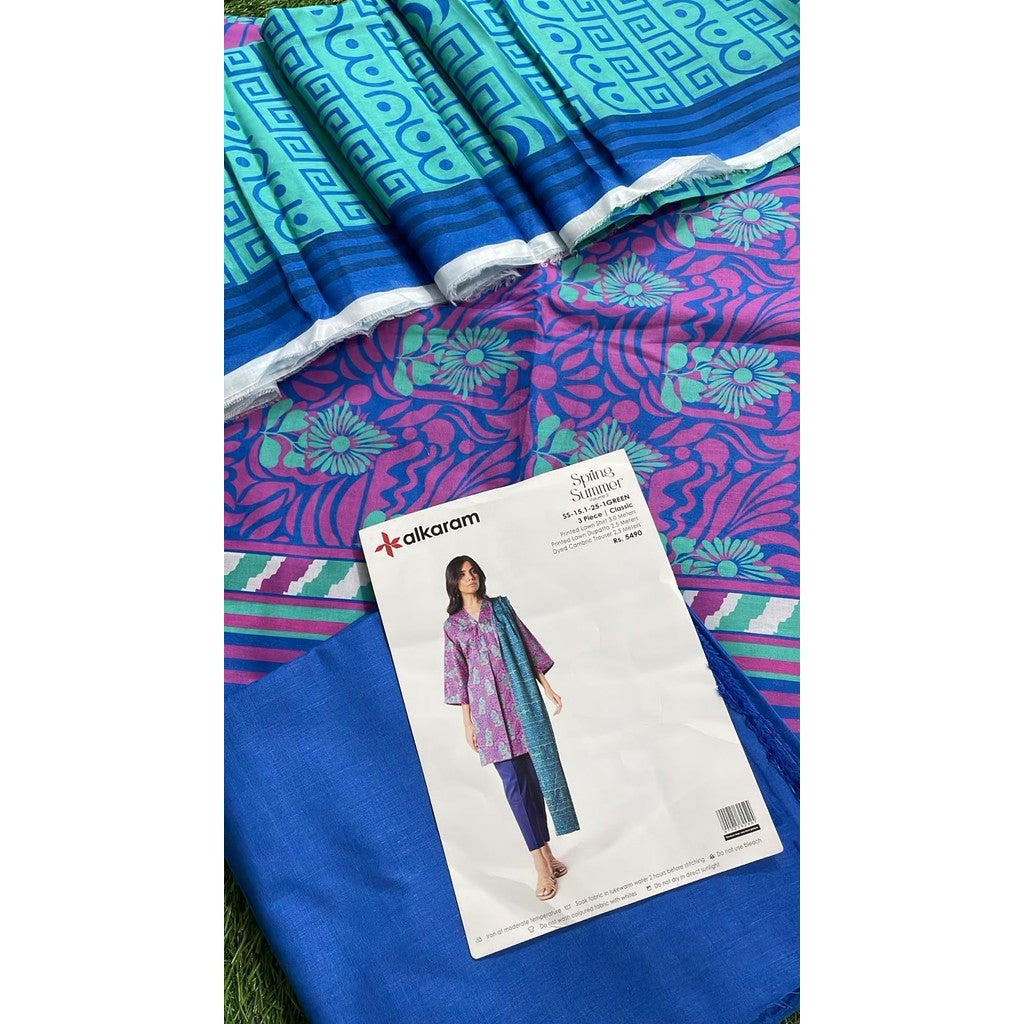 Alkaram Spring Summer Vol. 2 Printed Lawn 3-Piece Suit – SS-15.1-25-1 Green
