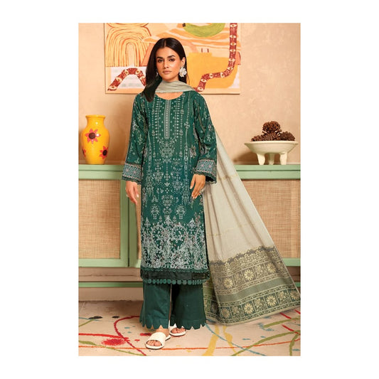 JH-212-DMR Johra Dimora Printed Lawn with Jacquard Lawn Dupatta