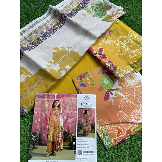 OLVIA 3-Piece Unstitched Digital Printed Lawn Suit by BRENISH