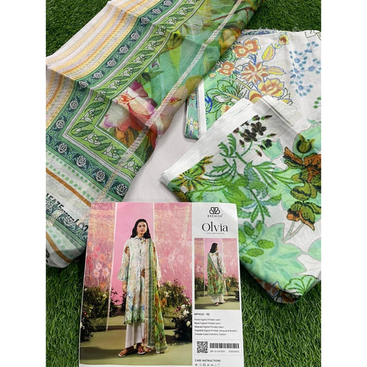 OLVIA 3-Piece Unstitched Digital Printed Lawn Suit by BRENISH