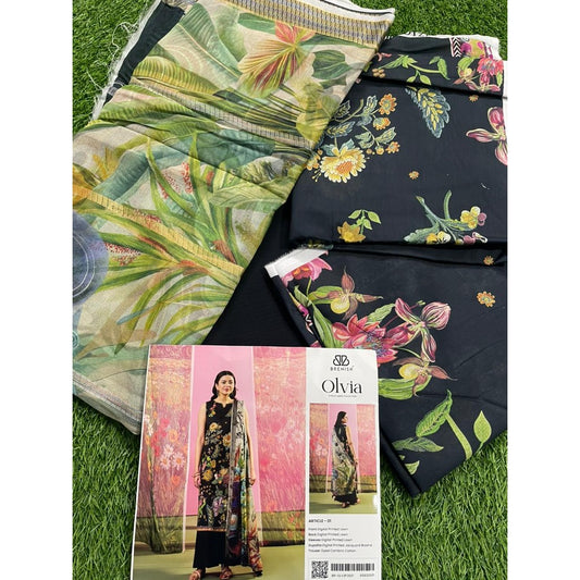 OLVIA 3-Piece Unstitched Digital Printed Lawn Suit by BRENISH