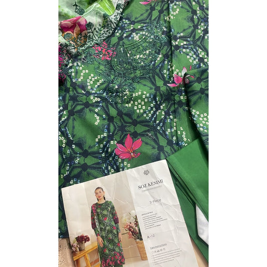 Guljee Soz Kesimi 3-Piece Luxury Digital Printed Lawn Suit (GSK2404 - A-12)
