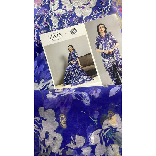 Ziva Premium Unstitched Lawn Edit By GULJEE GU-ZIV3P2518